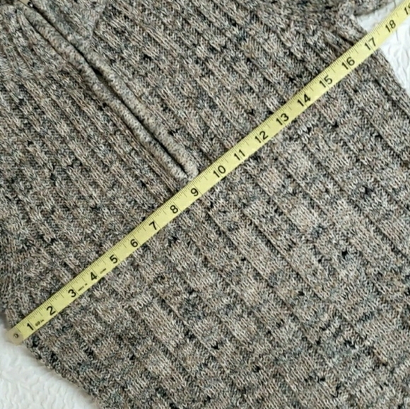 Liz Claiborne Ribbed Marbled Tan & Gray Knit 1/4 Zip Sweater, Size M - Picture 14 of 16